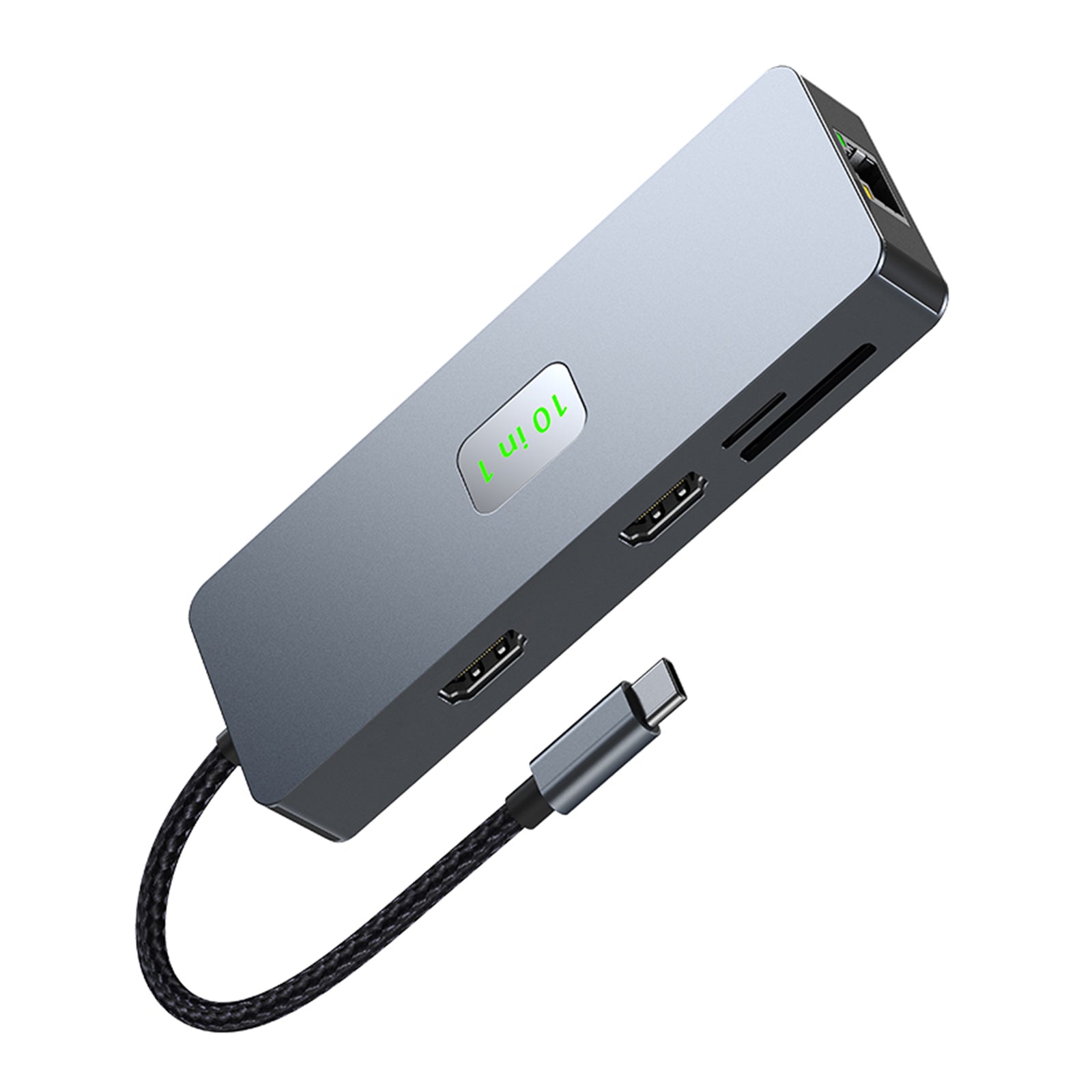 10 in 1 TYPE-C to RJ45  Gigabit USB 3.0  HDMI SD/TF PD100W USB-C Data Interface
