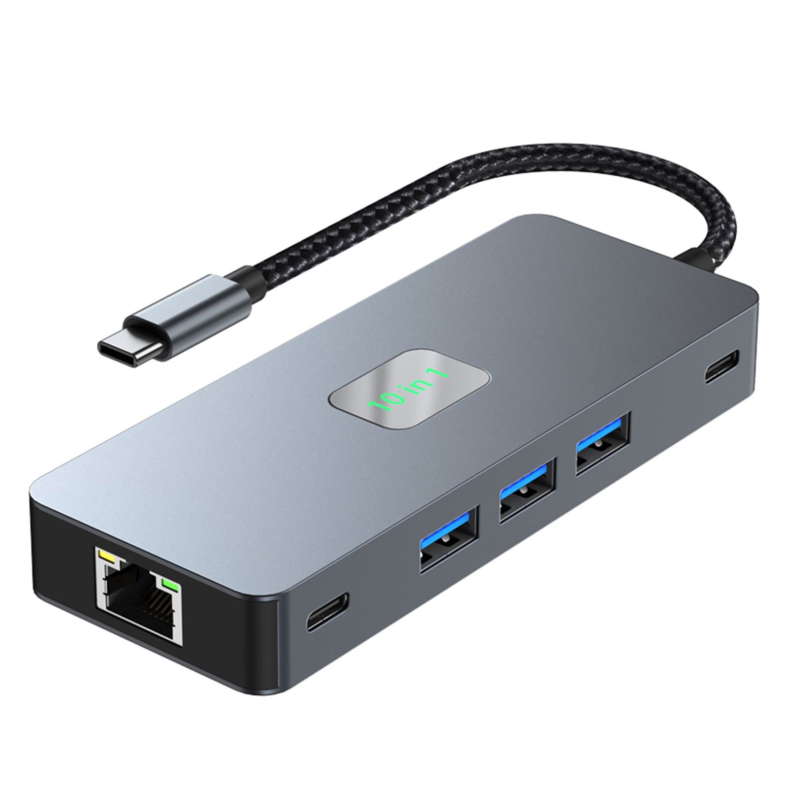 10 in 1 TYPE-C to RJ45  Gigabit USB 3.0  HDMI SD/TF PD100W USB-C Data Interface