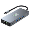 10 in 1 TYPE-C to RJ45  Gigabit USB 3.0  HDMI SD/TF PD100W USB-C Data Interface