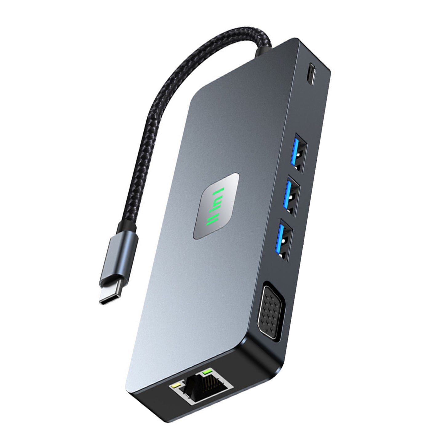 11 in 1 TYPE-C to RJ45 Gigabit USB3.2 HDMI DP+SD/TF 3.5mm Audio VGA PD100W PC