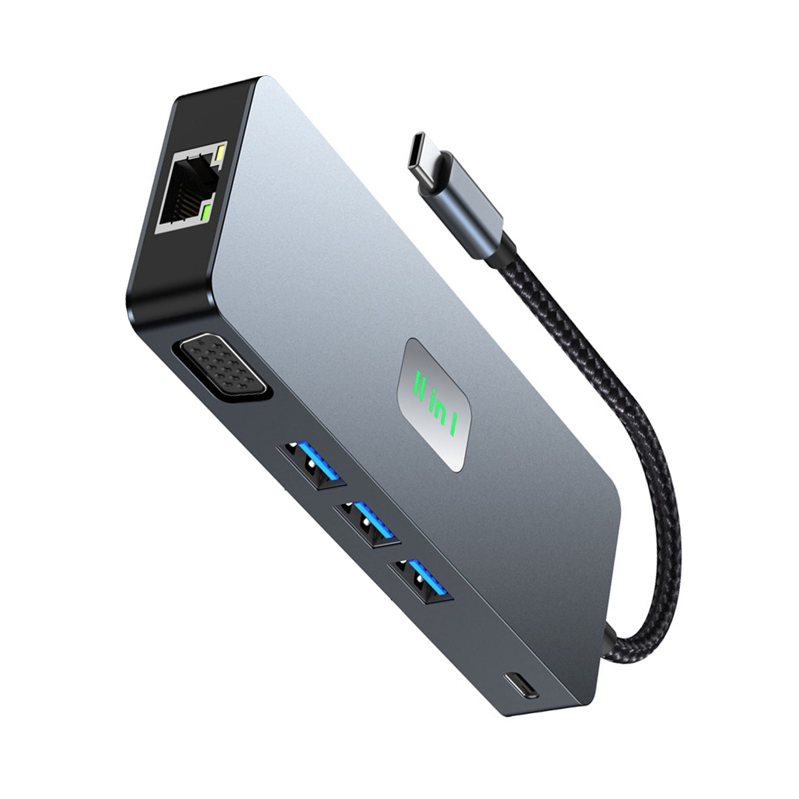 11 in 1 TYPE-C to RJ45 Gigabit USB3.2 HDMI DP+SD/TF 3.5mm Audio VGA PD100W PC