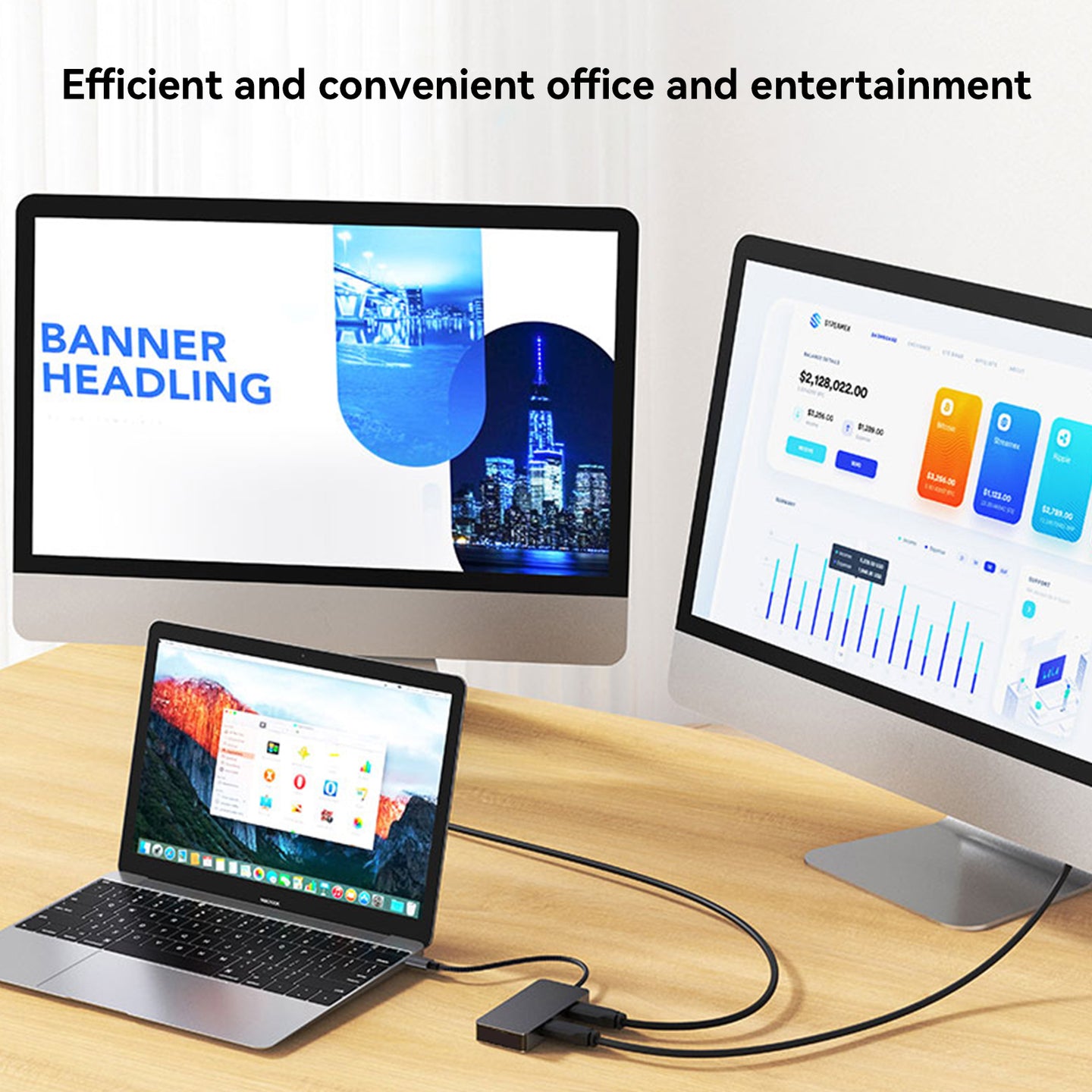 7 in 1 TYPE-C+USB3.0*3+HDMI*2+PD100W+USB-C Data Interface Hub Adapter Dock