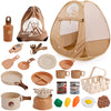 25Pcs Forest Adventure Pretend Play Set Cooking Tools Kids Camping Set with Tent