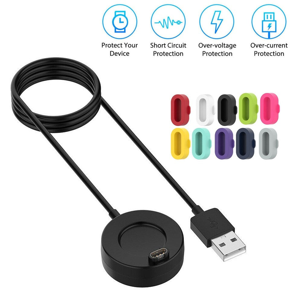 USB Charging Dock Cable + Anti-dust Cap Fit for Garmin Fenix 5 5S 5X 6X 6S Plus