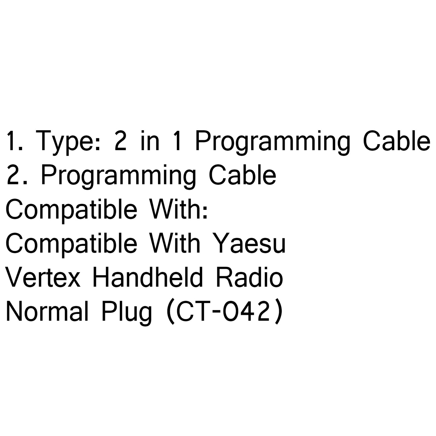 1Pc 2 in 1 Programming Cable For Yaesu/Vertex VX-2000 VX-2100/2200/VX-300 VX-400