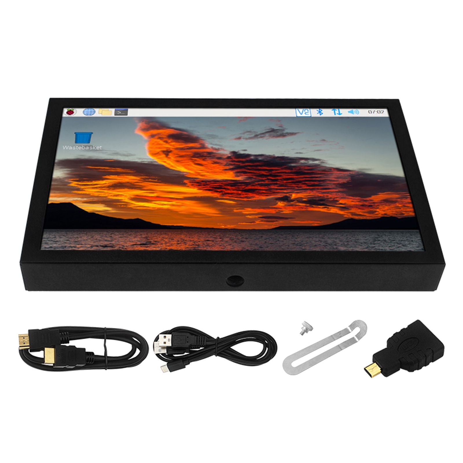 7-inch HD Display IPS Display VGA/AV/HDMI Interface Raspberry Pi PC Sub-Screen