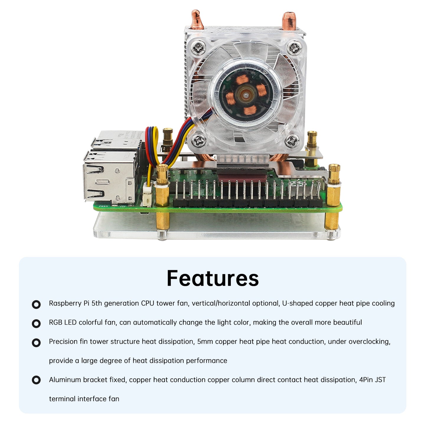 Raspberry Pi 5 Tower Fan Raspberry Pi 5B Ice Tower Radiator ICE Cooling Radiator
