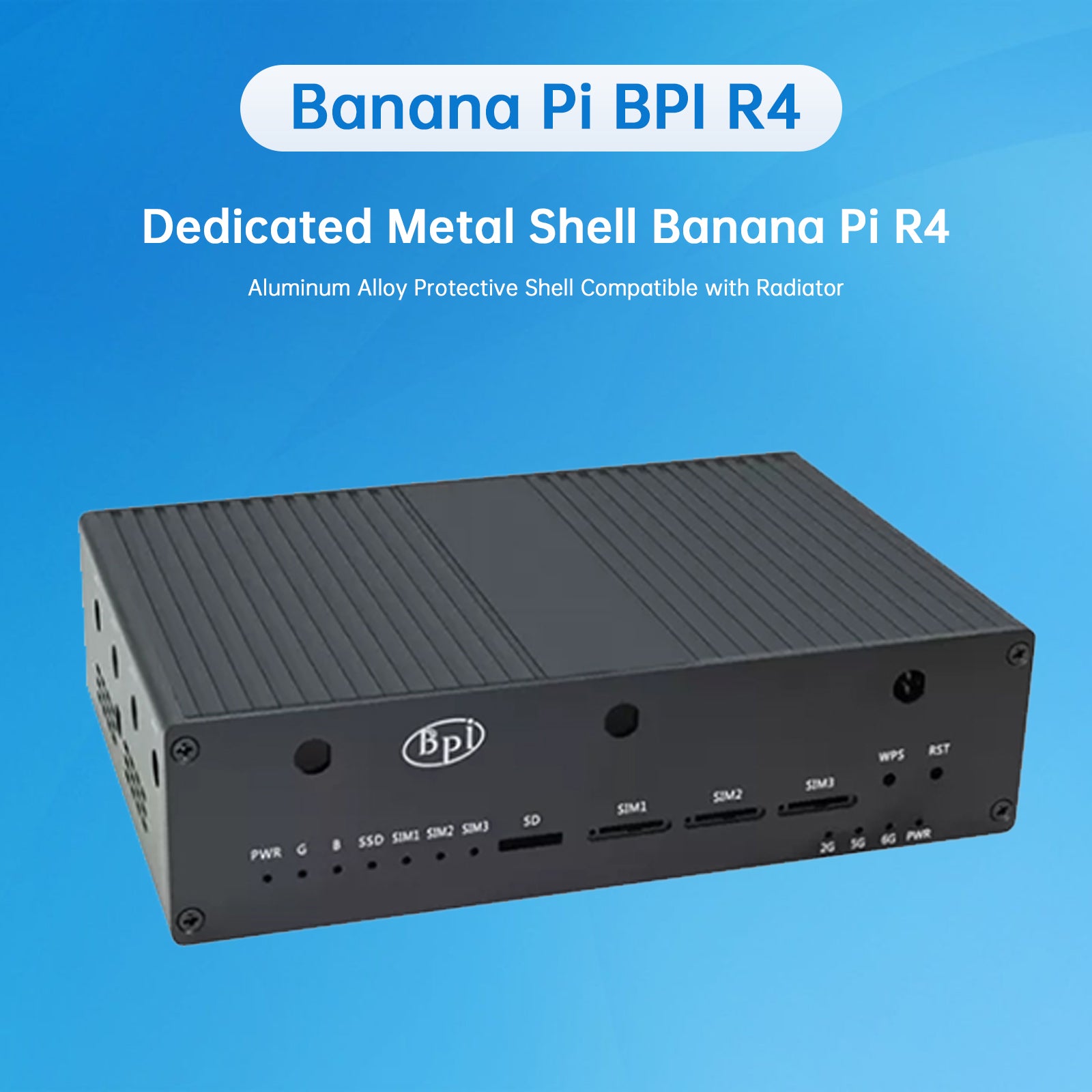 Banana Pi BPI R4 Dedicated Metal Shell Aluminum Alloy Protective Shell Radiator