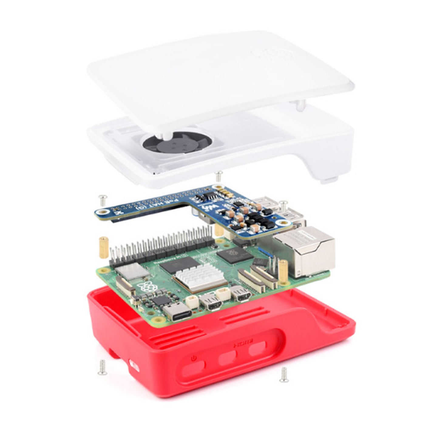 Raspberry Pi 5 Ethernet Expansion Board PoE Power Supply For Official Shell