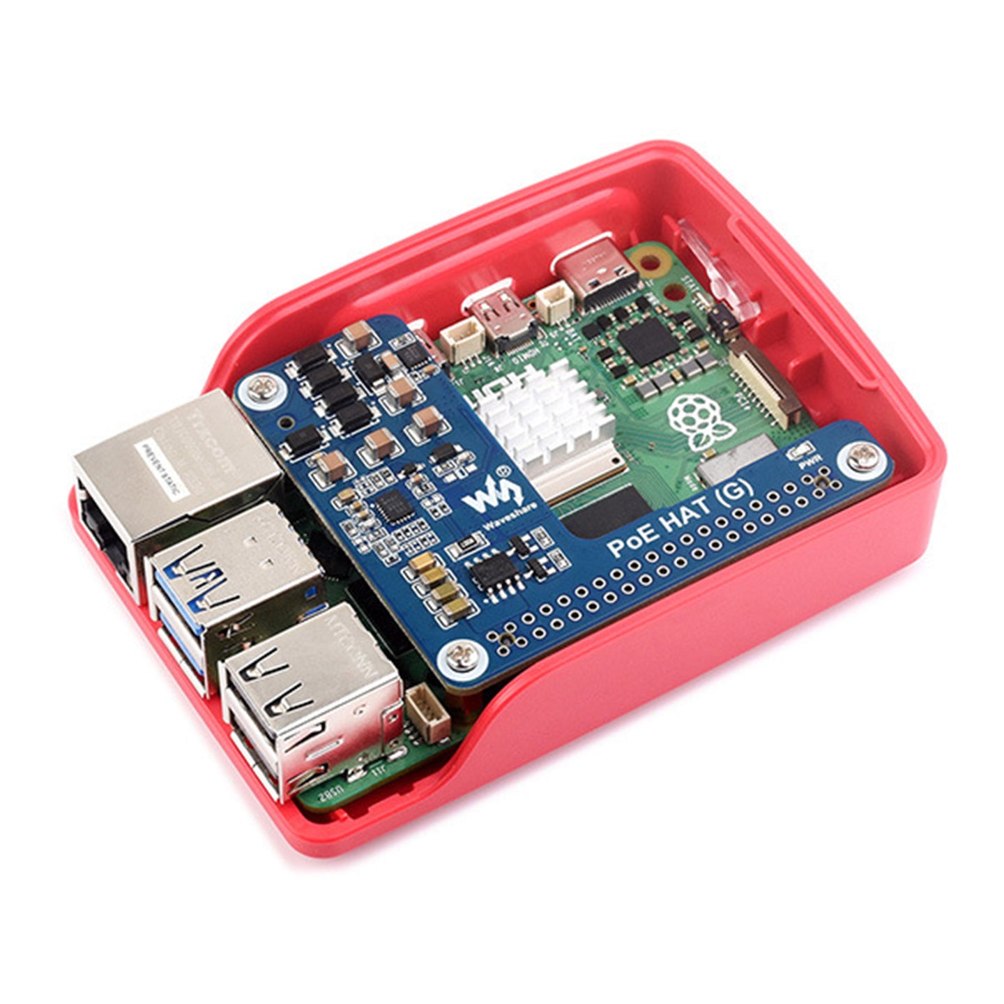 Raspberry Pi 5 Ethernet Expansion Board PoE Power Supply For Official Shell
