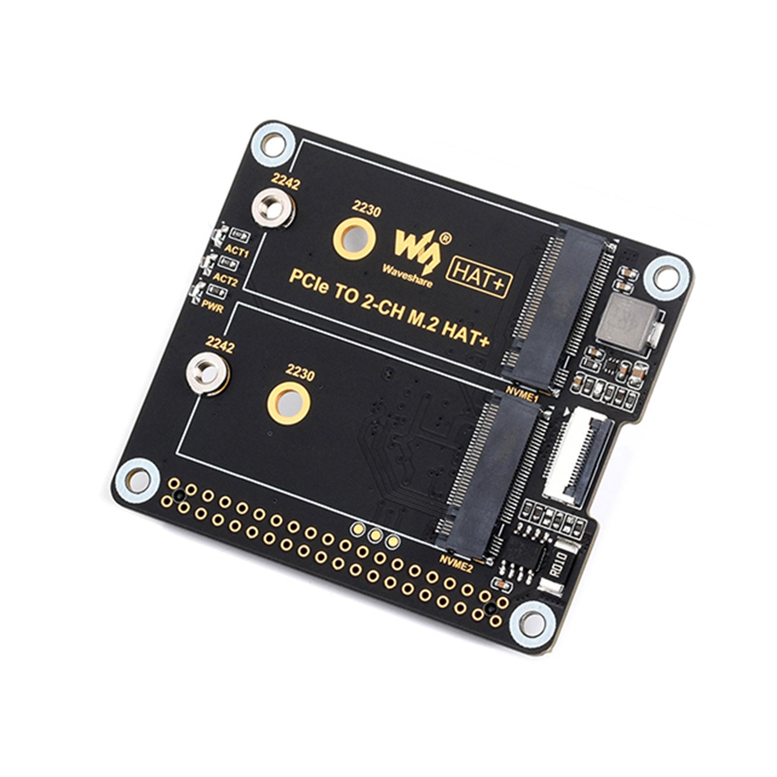 Raspberry Pi 5th Generation PCIe to Dual-Channel M.2 Adapter Board Nvme Protocol