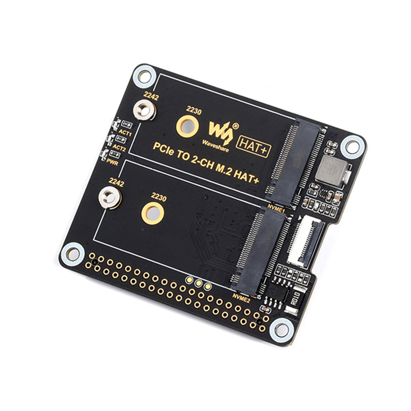 Raspberry Pi 5th Generation PCIe to Dual-Channel M.2 Adapter Board Nvme Protocol