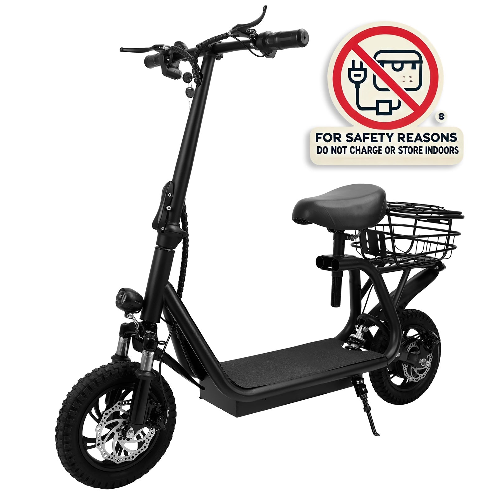 500W Adult Shock Absorption Electric Scooter with Seat 12inches (Copy)