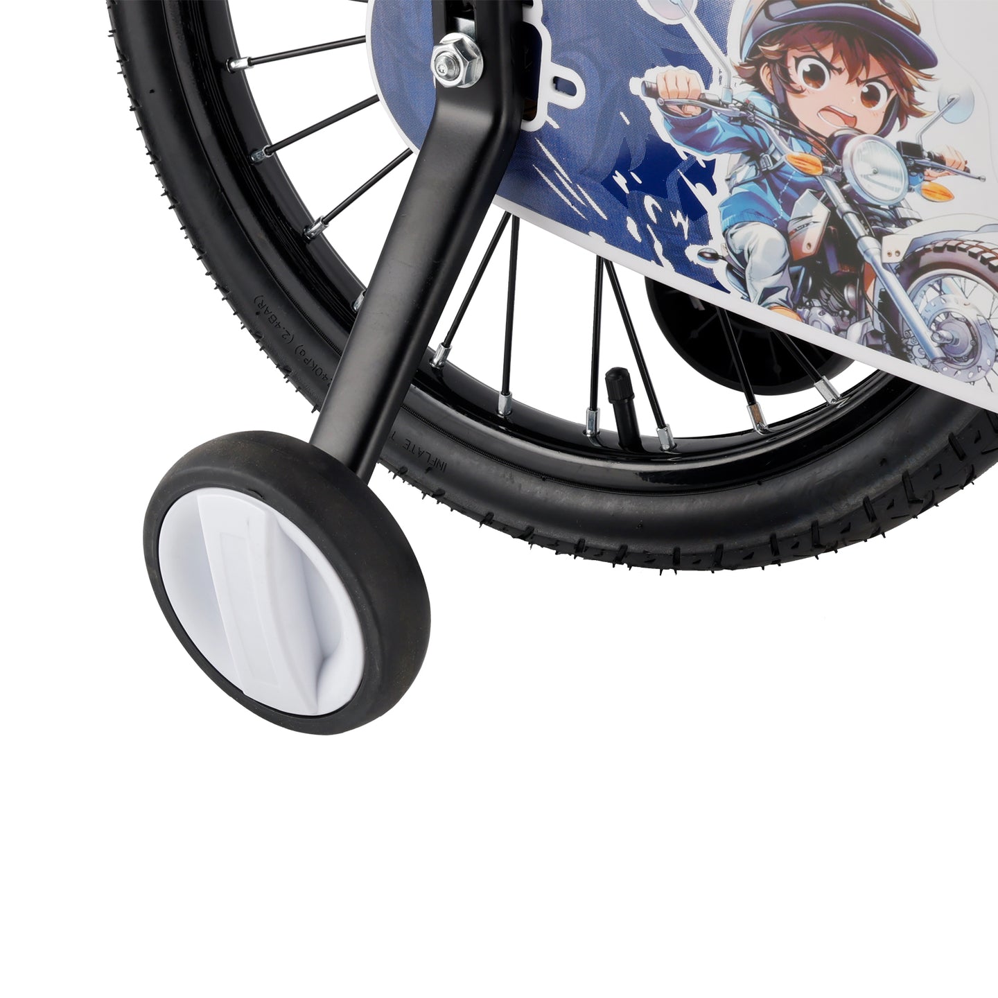 18" Kids Bike for Boys and Girls with auxiliary wheels & Rack Dark Blue