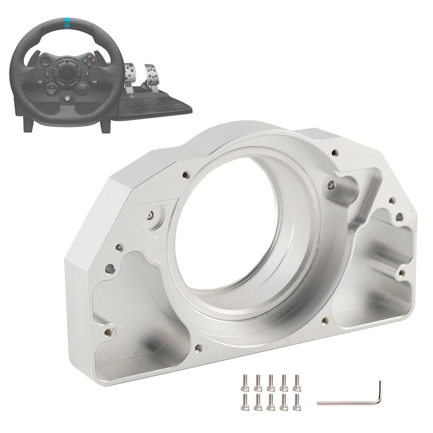 Aluminum Bearing Seat for G25 G29 G923 Movement Logitech Steering Wheel Silver