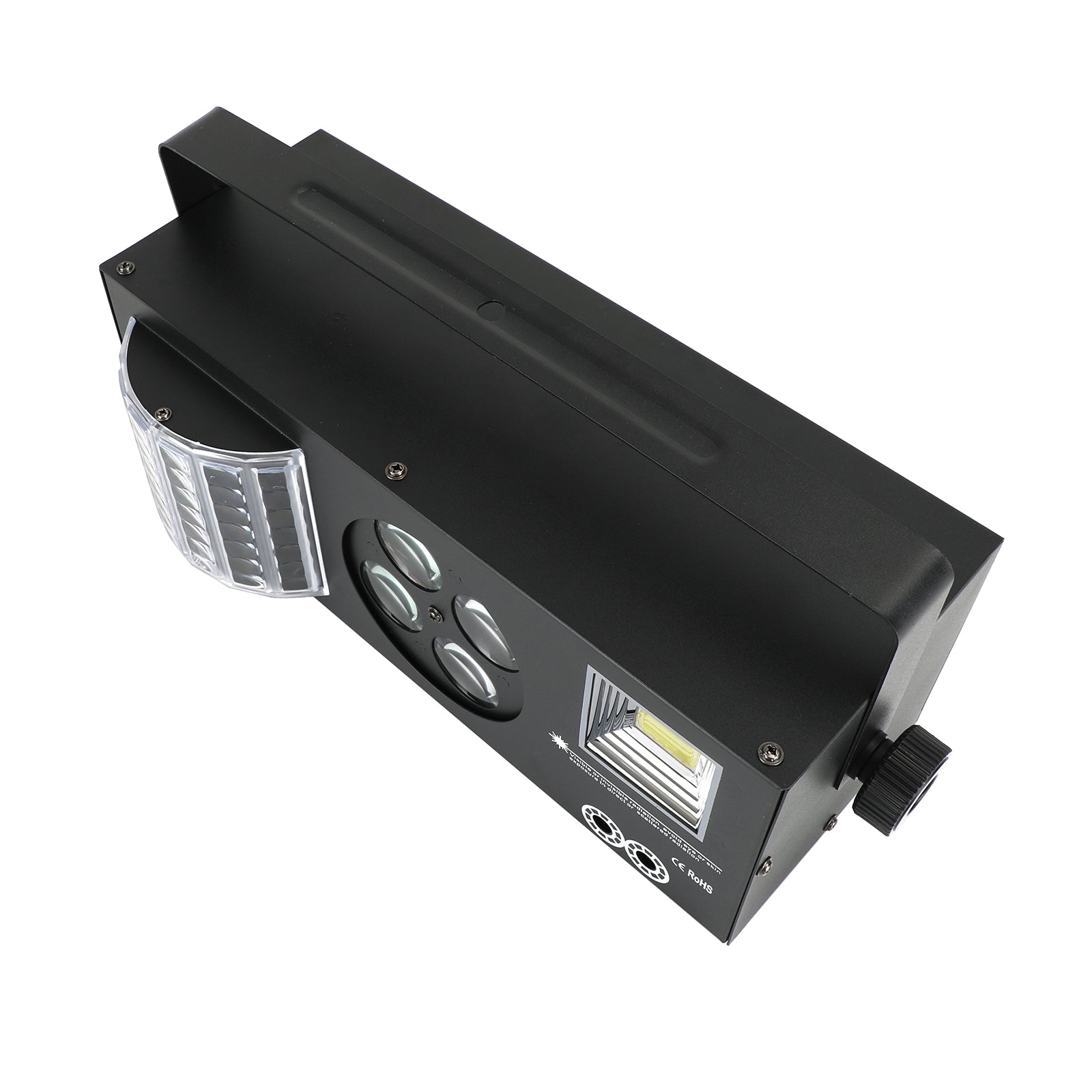 4-in-1 LED DJ Party Light with RGBW Pattern, Laser & Strobe Effects, DMX & Remote Controlled Stage Lighting