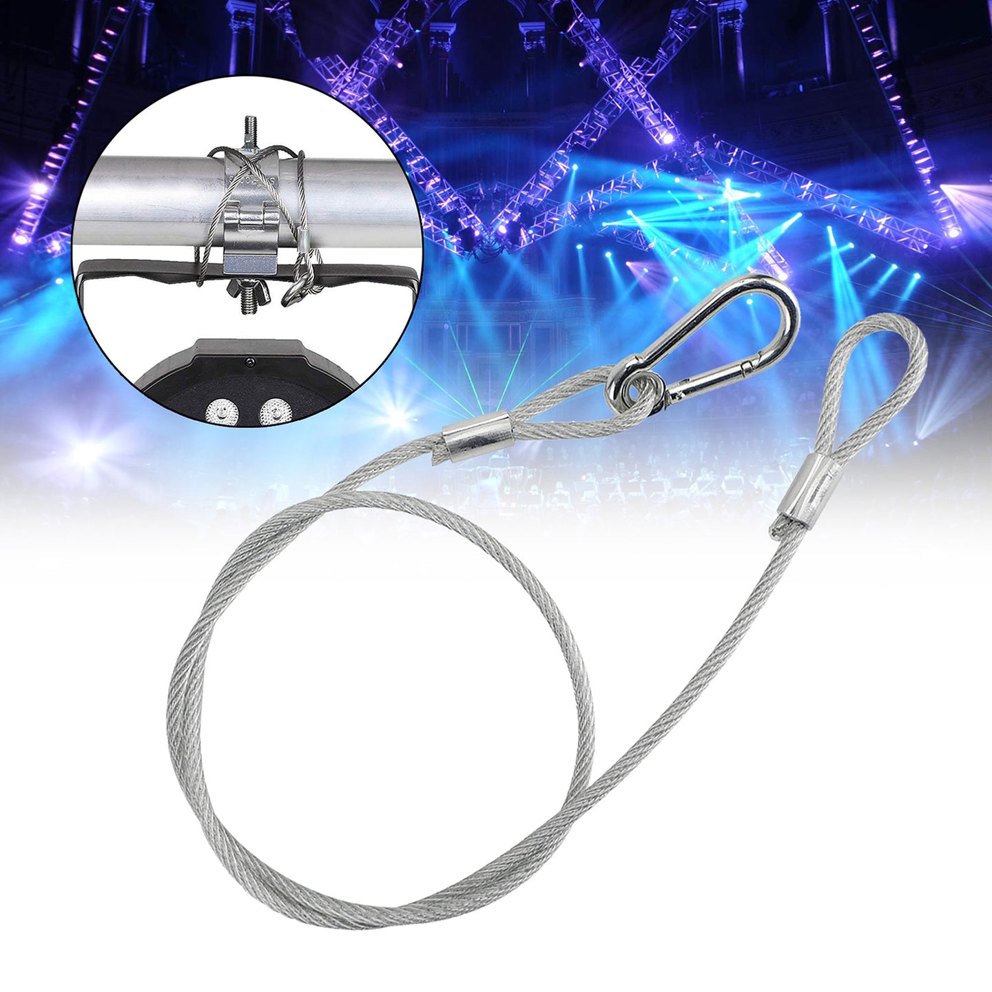 1Pcs 29.1"Steel Wire Safety Security Cable For Stage Light Clamp Par Light