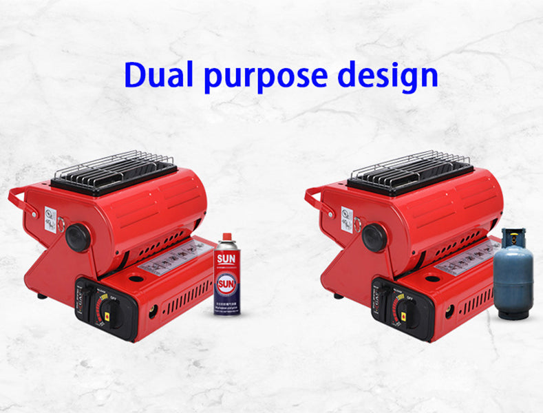 Portable 2-in-1 Butane Heater & Stove, Outdoor Camping Gas Heater Cooker for Tent, Ice Fishing & Emergency Survival