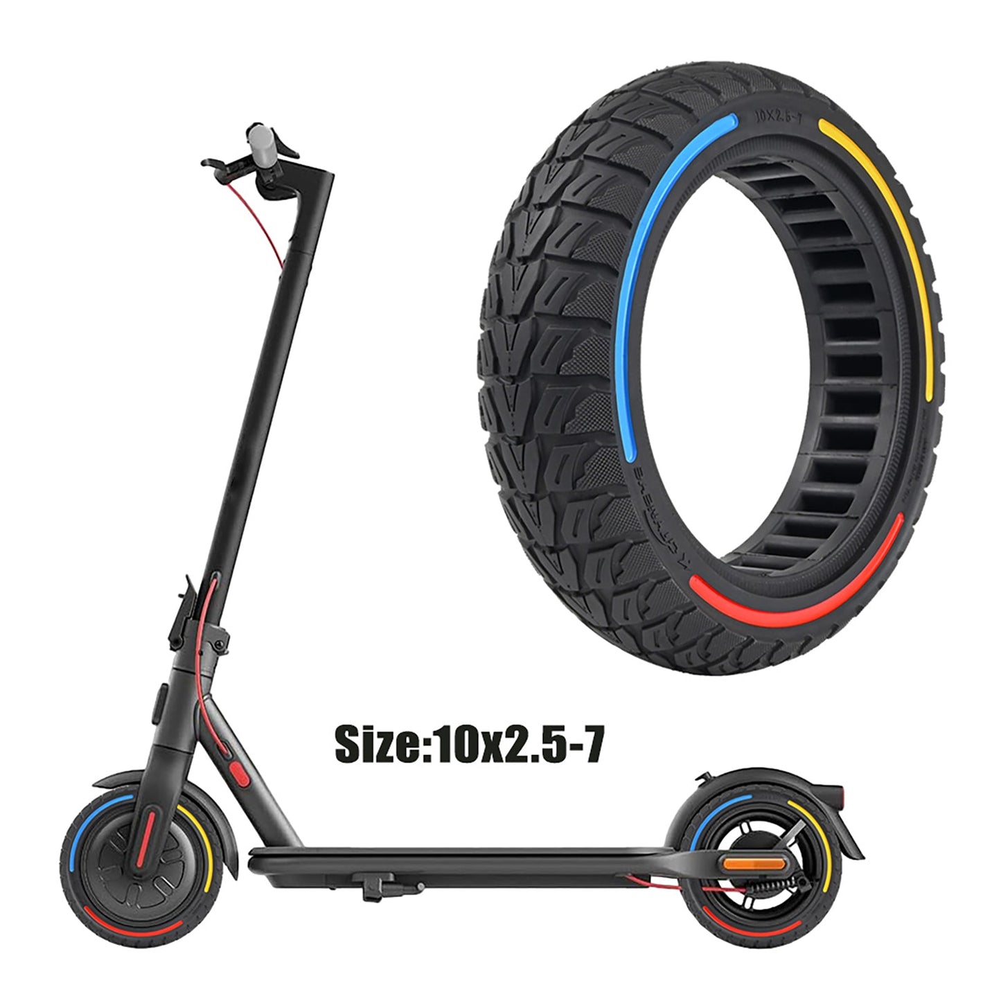 10x2.5-7 Full Rubber Tires E-Scooter for Xiaomi 4/Mi4 Pro