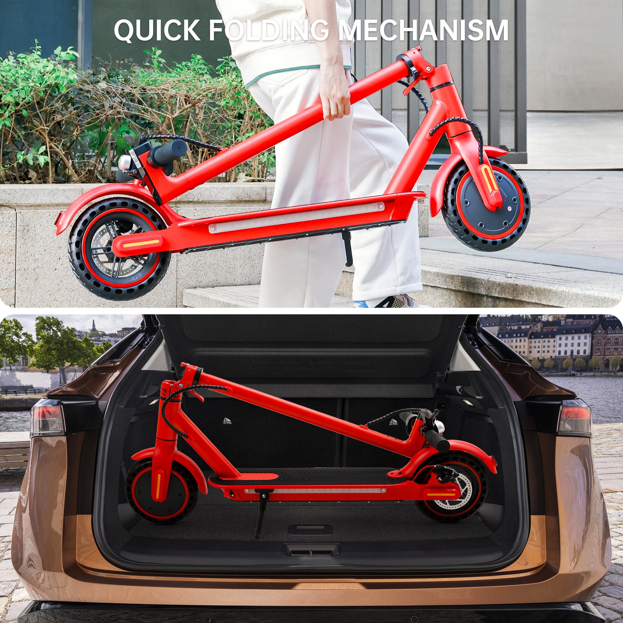 8.5" Folding Electric Scooter With app 350W 35KM Range 30km/h City Commute Red (Copy)