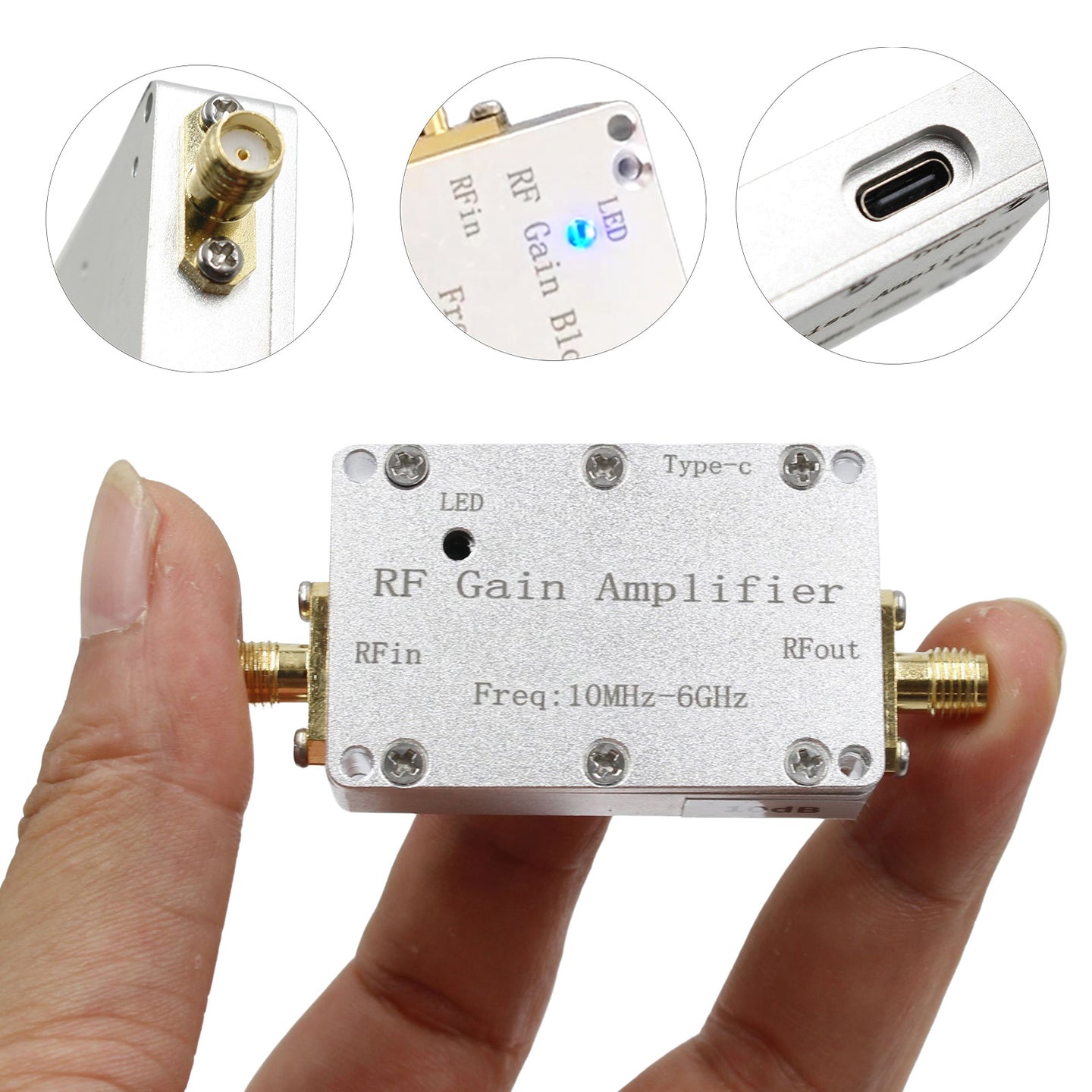 10M-6GHz RF Amplifier 10dB High Gain Driver Receiving Amplifier Signal Module