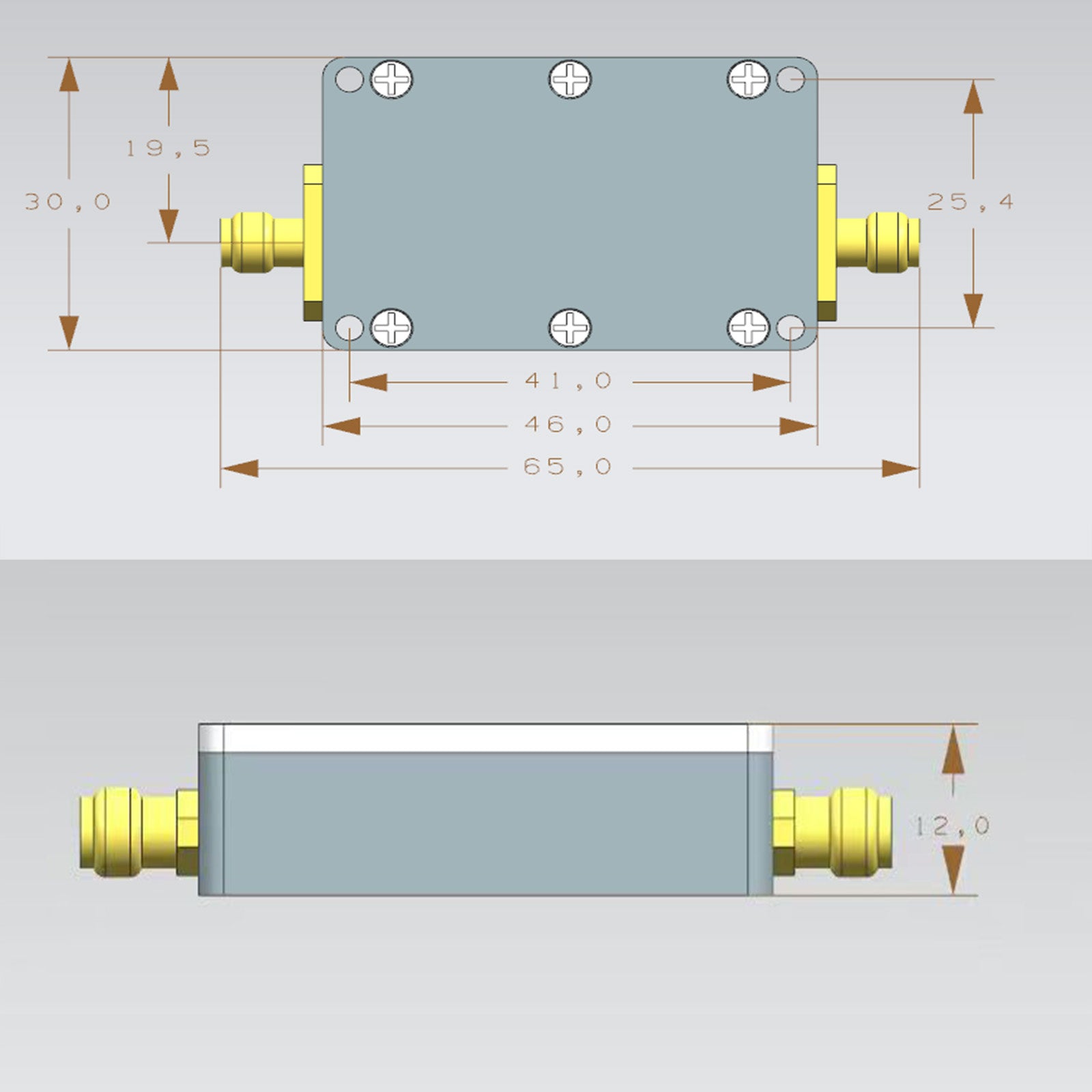 10M-6GHz RF Amplifier 10dB High Gain Driver Receiving Amplifier Signal Module