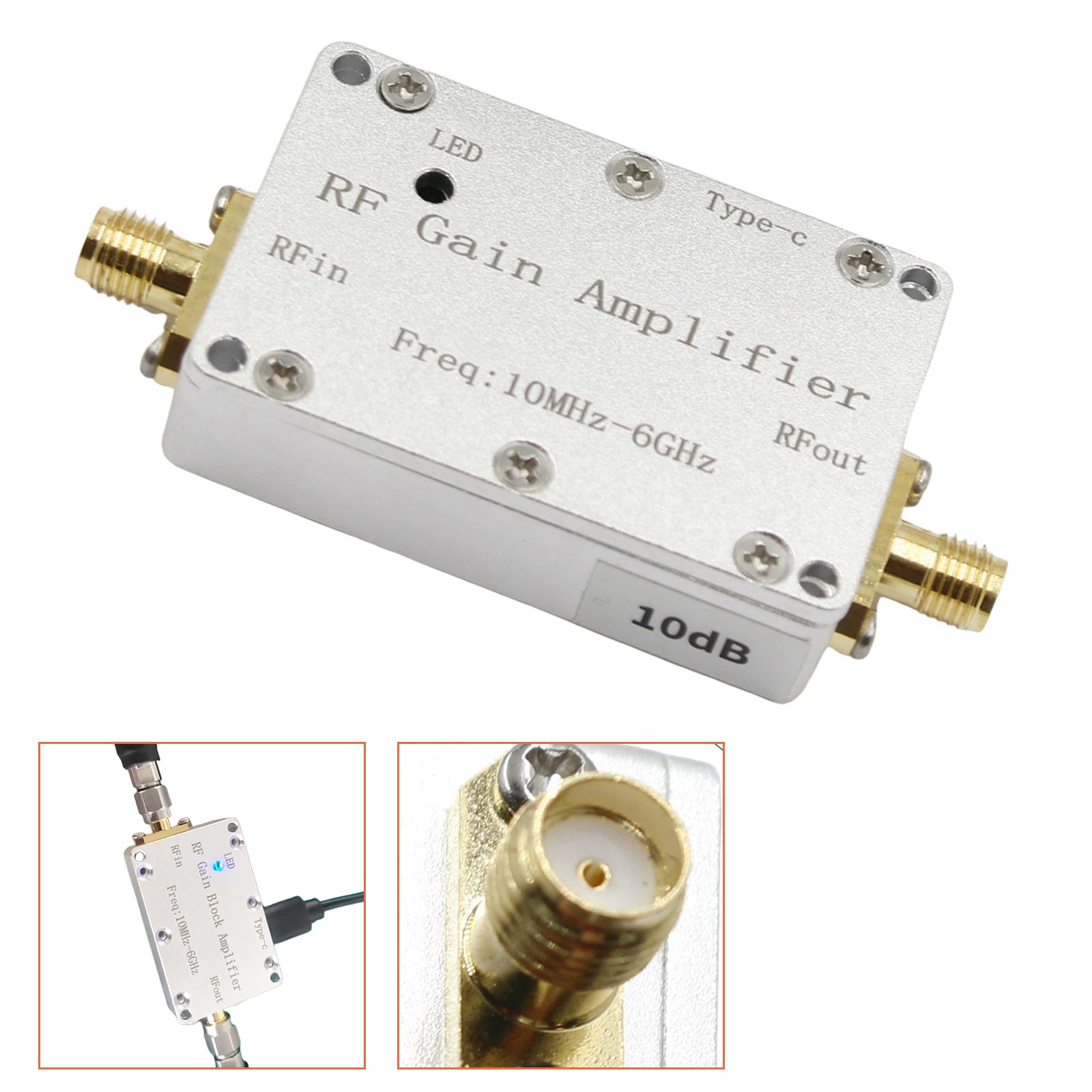 10M-6GHz RF Amplifier 10dB High Gain Driver Receiving Amplifier Signal Module