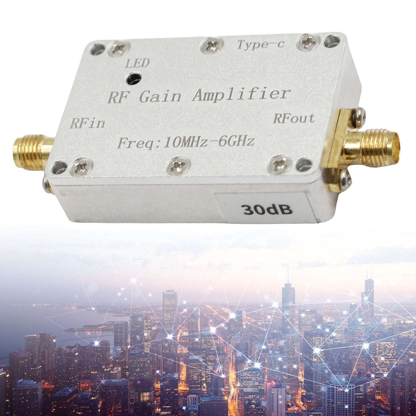 10M-6GHz RF Amplifier 30dB High Gain Driver Receiving Amplifier Signal Module
