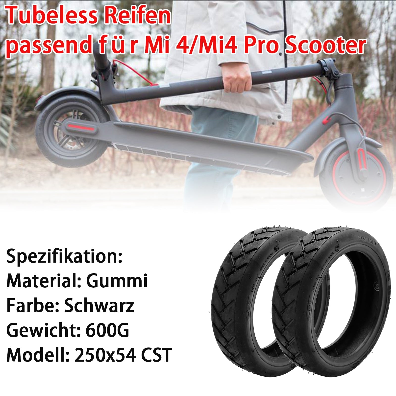 250x54 CST E-Scooter Tubeless Thickened Tyre for Xiaomi 4/Mi4 Pro (Copy)