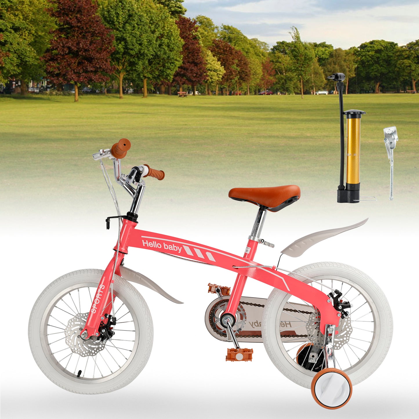 16 inches double disc brakes kid's bike children bicycle with LED headlight (Copy)