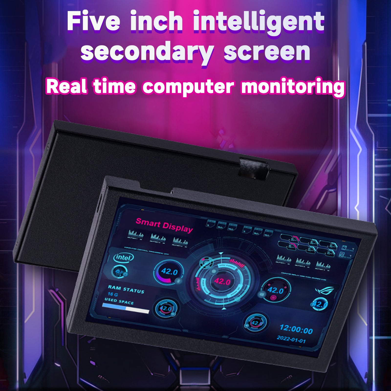 5-inch Chassis Sub-Screen IPS HD Smart Display USB Desktop Sub-Screen Type-C PC
