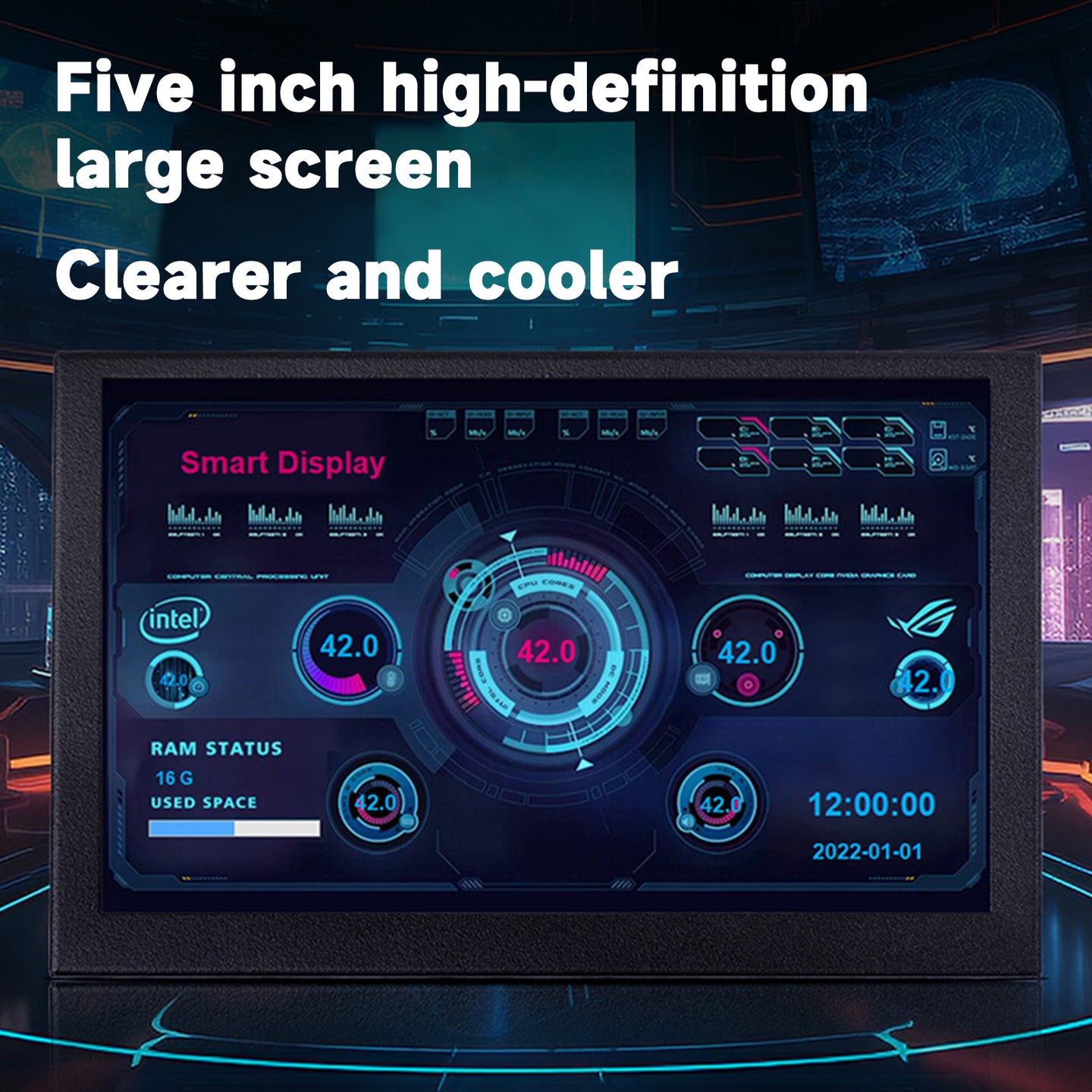 5-inch Chassis Sub-Screen IPS HD Smart Display USB Desktop Sub-Screen Type-C PC