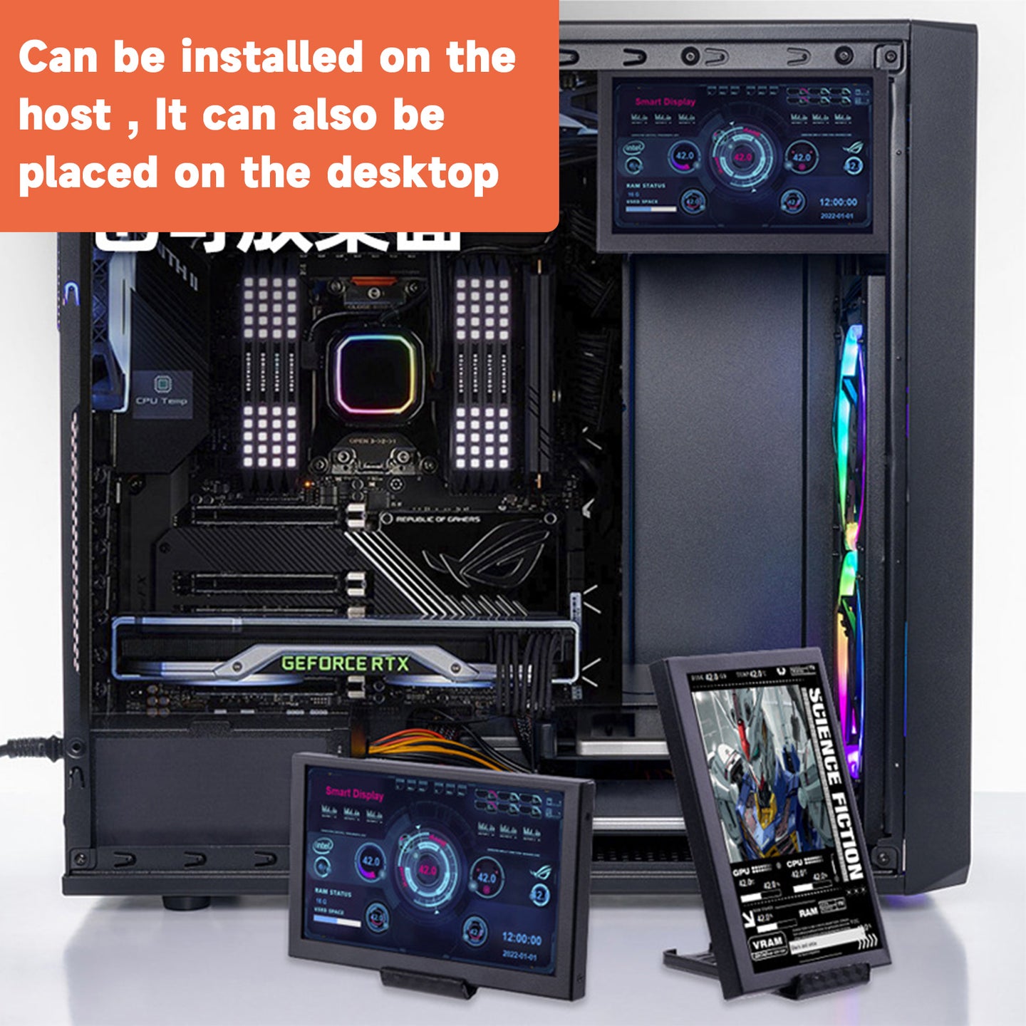5-inch Chassis Sub-Screen IPS HD Smart Display USB Desktop Sub-Screen Type-C PC