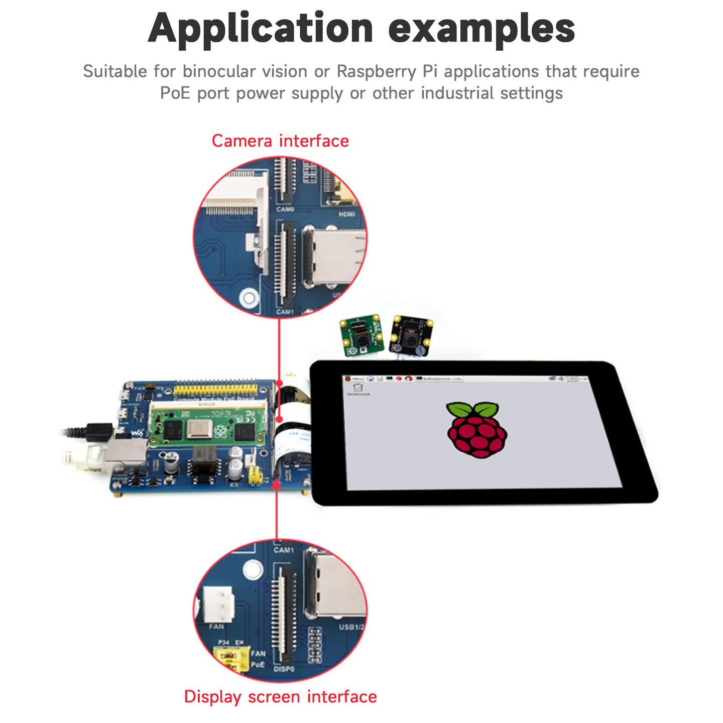 Raspberry Pi Compute Module Expansion Board CM4S/CM3/3Lite/3+ POE Power Supply