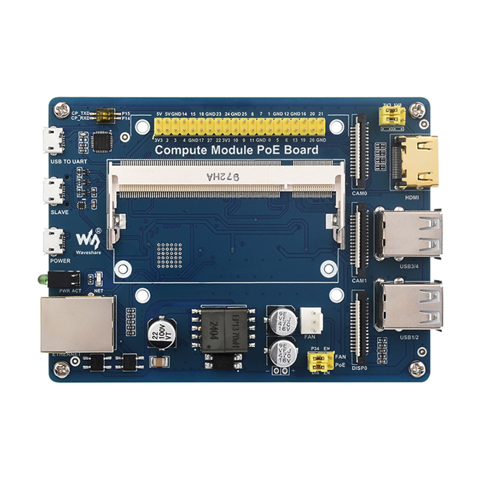Raspberry Pi Compute Module Expansion Board CM4S/CM3/3Lite/3+ POE Power Supply