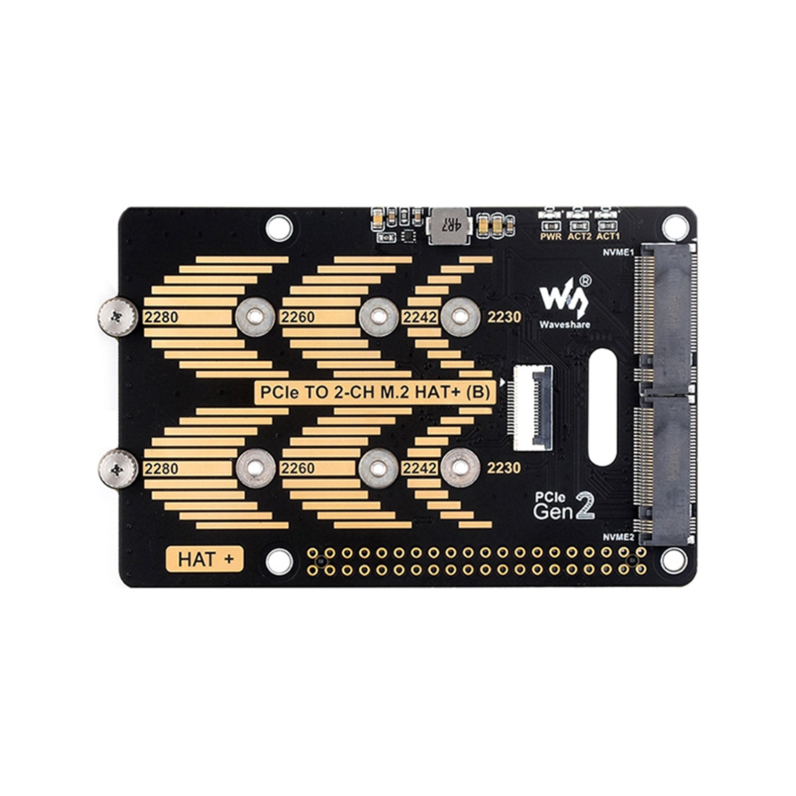 Raspberry Pi 5 PCIe Dual Channel Rotary Board Nvme Protocol Dual M.2 Hard Disk
