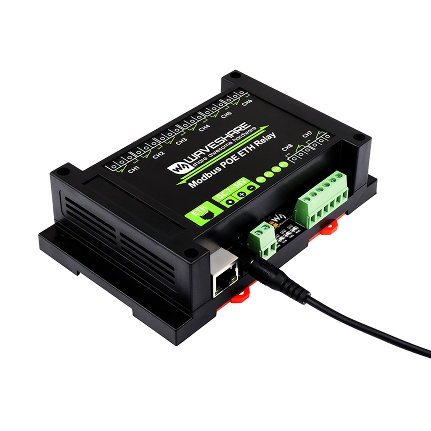 Industrial 8-Channel Ethernet Relay Module Modbus RTU/TCP Protocol Poe Ethernet