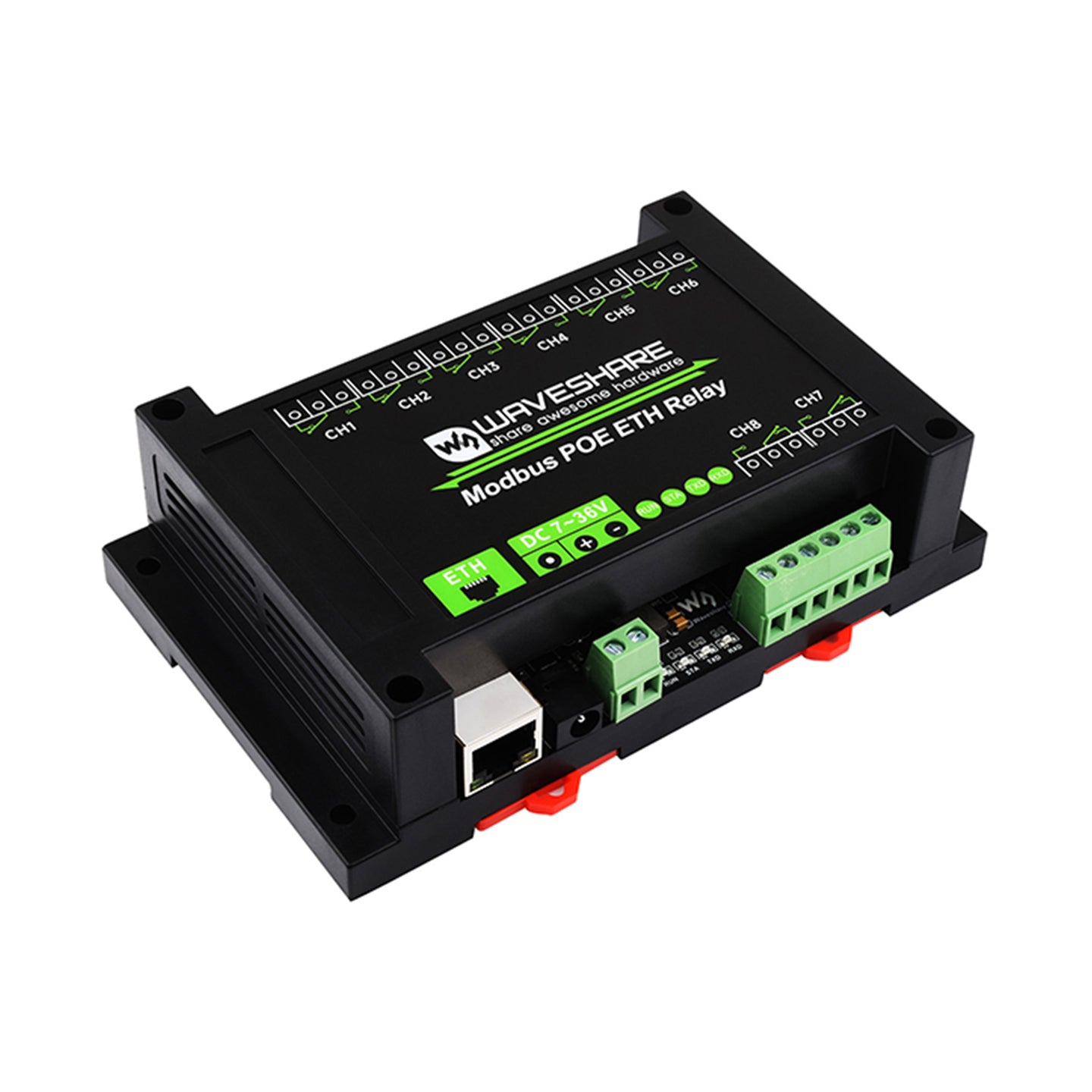 Industrial 8-Channel Ethernet Relay Module Modbus RTU/TCP Protocol Poe Ethernet