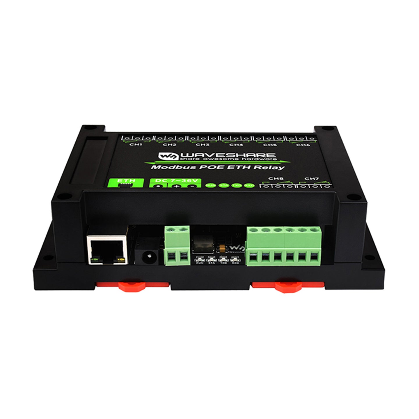 Industrial 8-Channel Ethernet Relay Module Modbus RTU/TCP Protocol Poe Ethernet