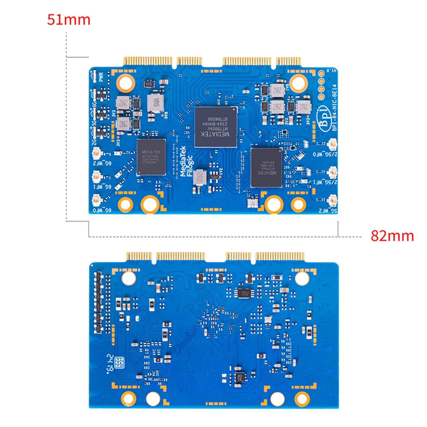 Banana Pi R4 WiFi7 Module BPI-R4-NIC-BE14 Open Source Router BPI-R4-WiFi7 Module