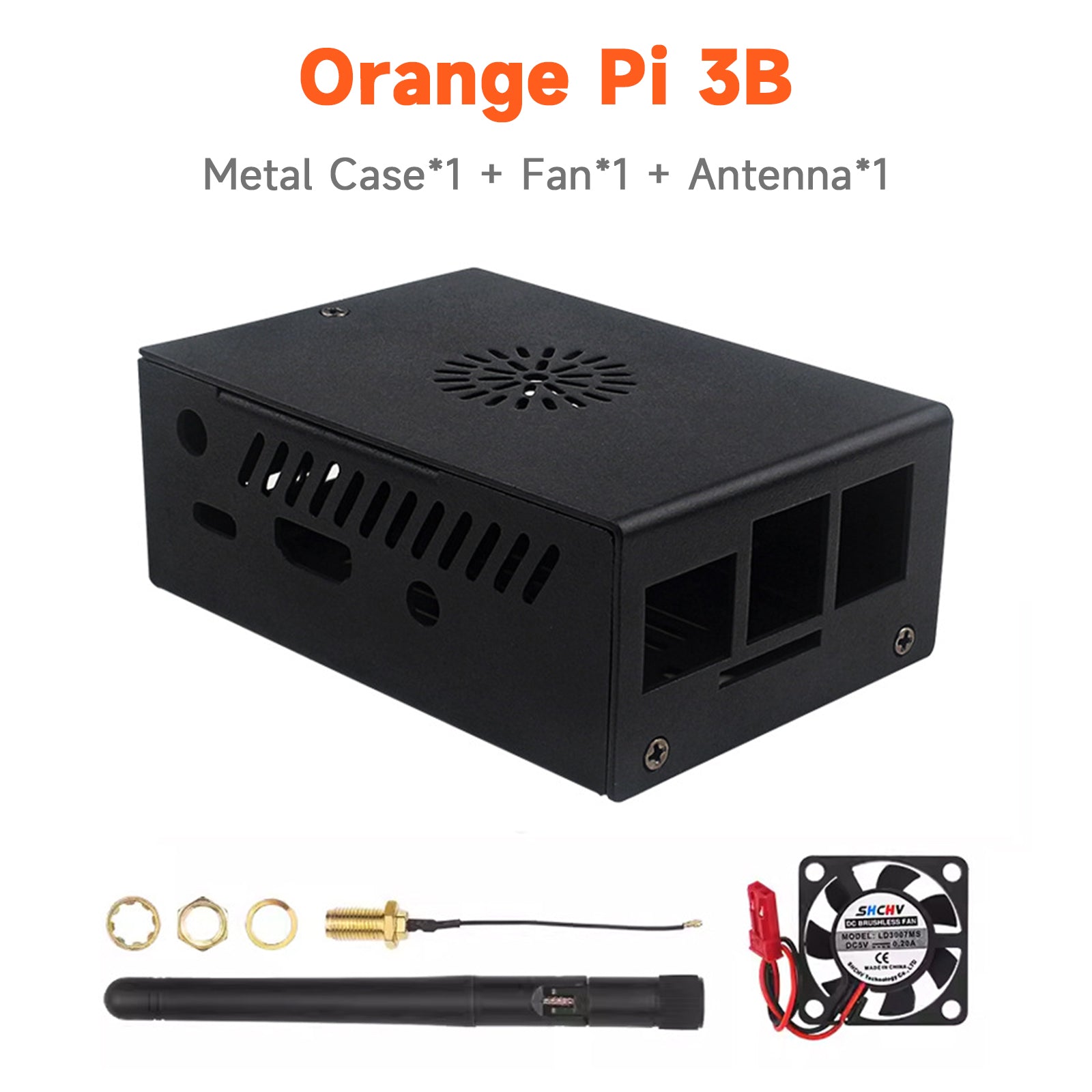 Orange Pi 3B Metal Case Aluminum Alloy Box Orange Pi 3B Cooling Fan Cooling Case