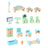 2 Story Blue Wooden Doll House With 16 Accessories Toy Gift For 3 +Years Kids