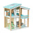 2 Story Blue Wooden Doll House With 16 Accessories Toy Gift For 3 +Years Kids