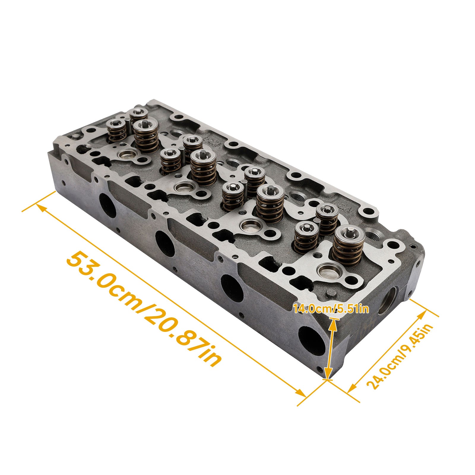 Complete Cylinder Head & Gasket Kit for Kubota V3300 Engine, Fits Bobcat S650, T650 & Case 445, with 12 Valves
