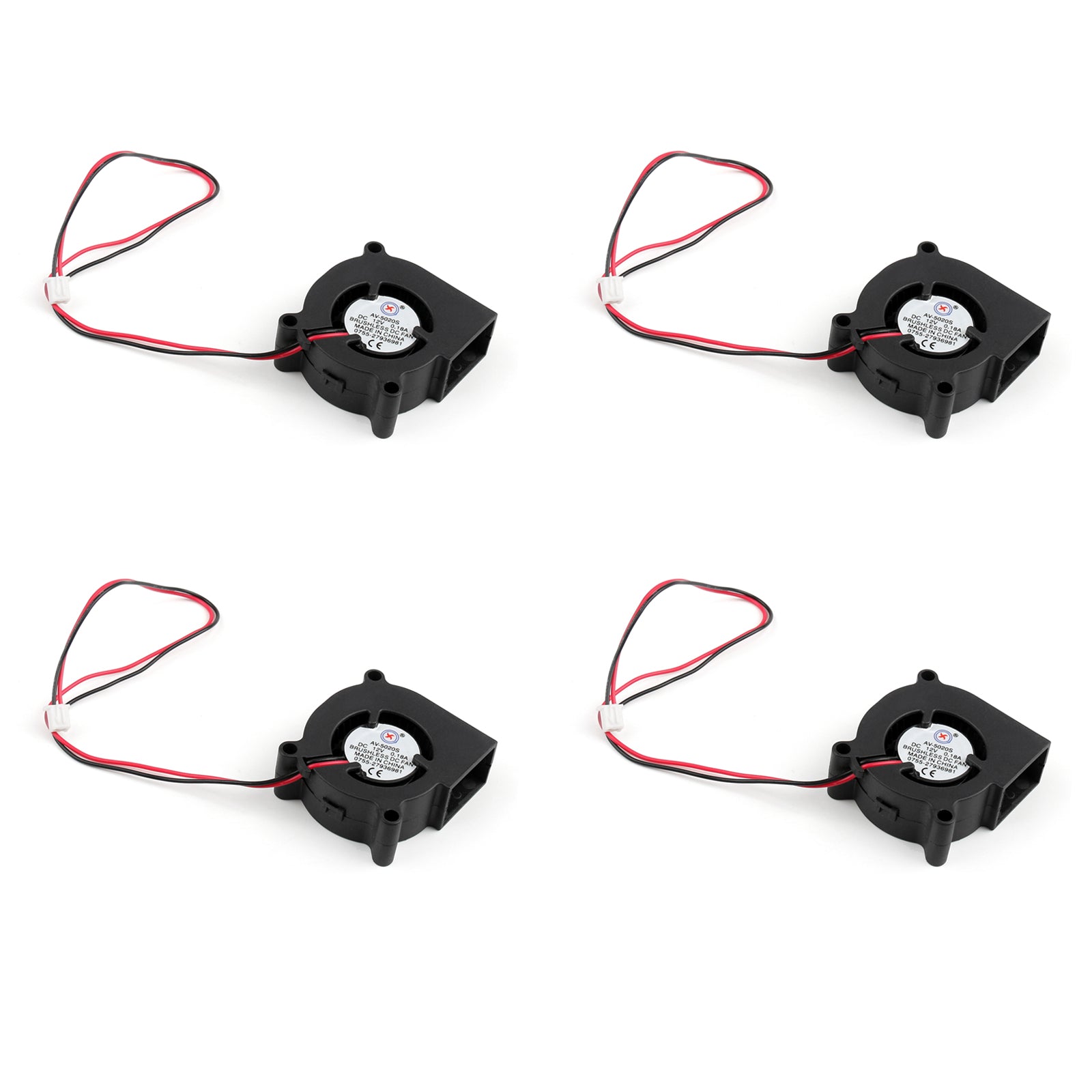1Pcs Brushless DC Cooling Blower Fan 12V 5020s 50x50x20mm 0.18A Sleeve 2 Pin