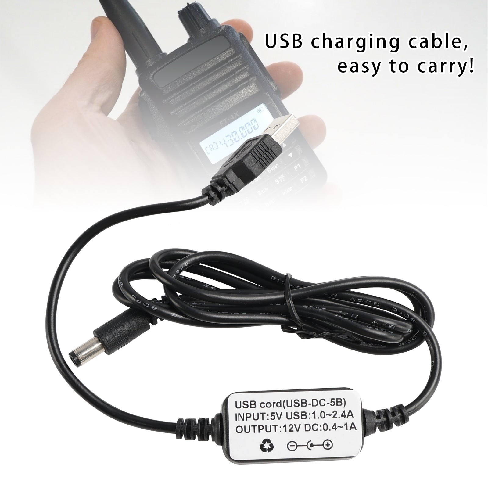 FT4XR/FT65R-USB DC Charger Cable Charger For Yaesu FT4X FT4XR FT25R FT65R Radio