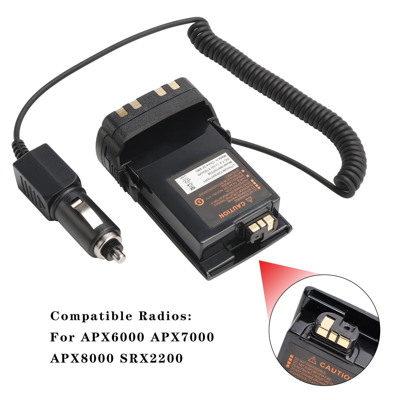 APX6000 Car Charger 12V/24V Battery Eliminator For APX7000 APX8000 SRX2200 Radio