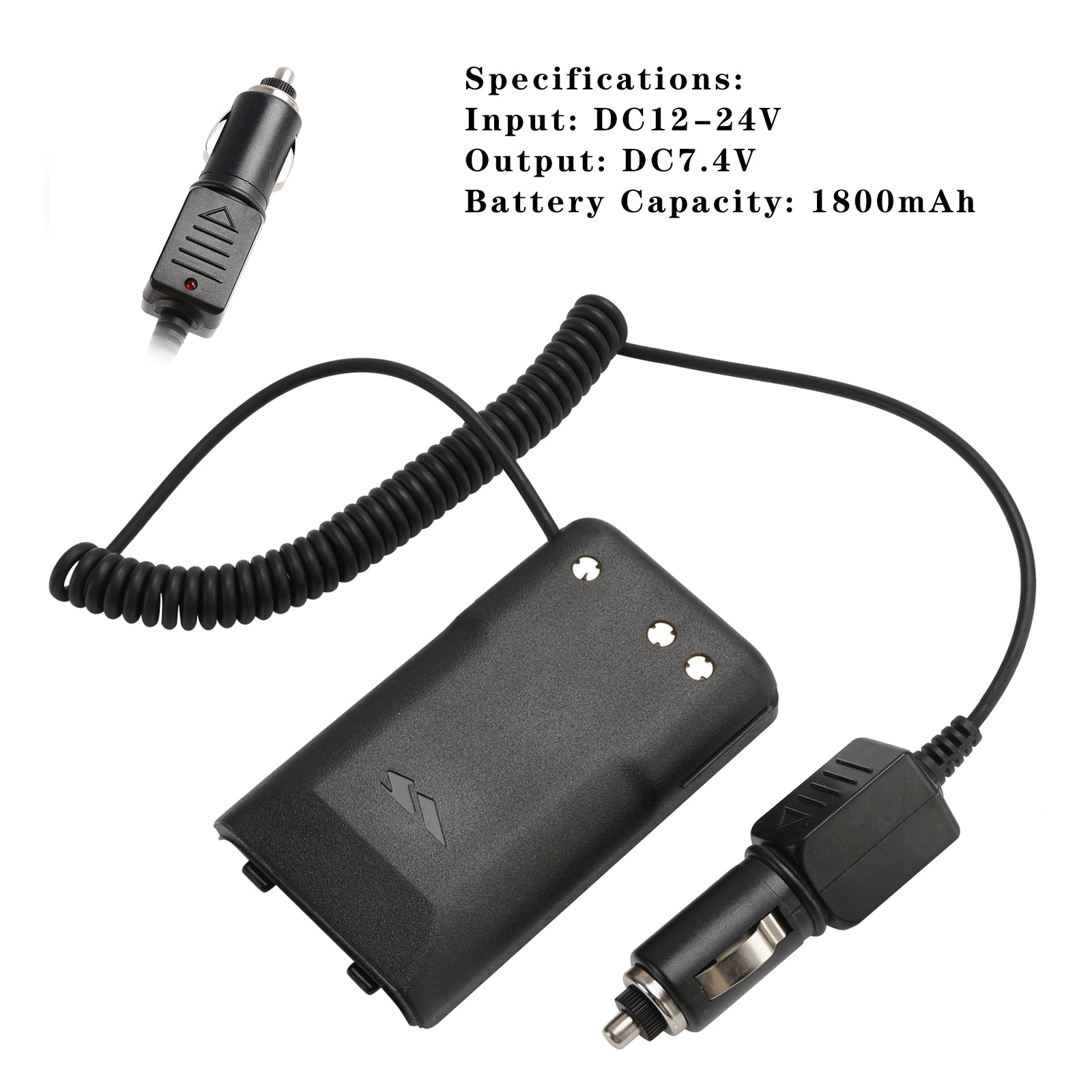 FNB-V95/V96 Car Charger 12V/24V Battery Eliminator For Vertex VX-350 VX351 VX354