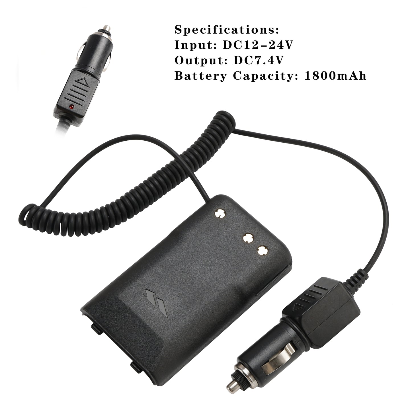 FNB-V95/V96 Car Charger 12V/24V Battery Eliminator For Vertex VX-350 VX351 VX354