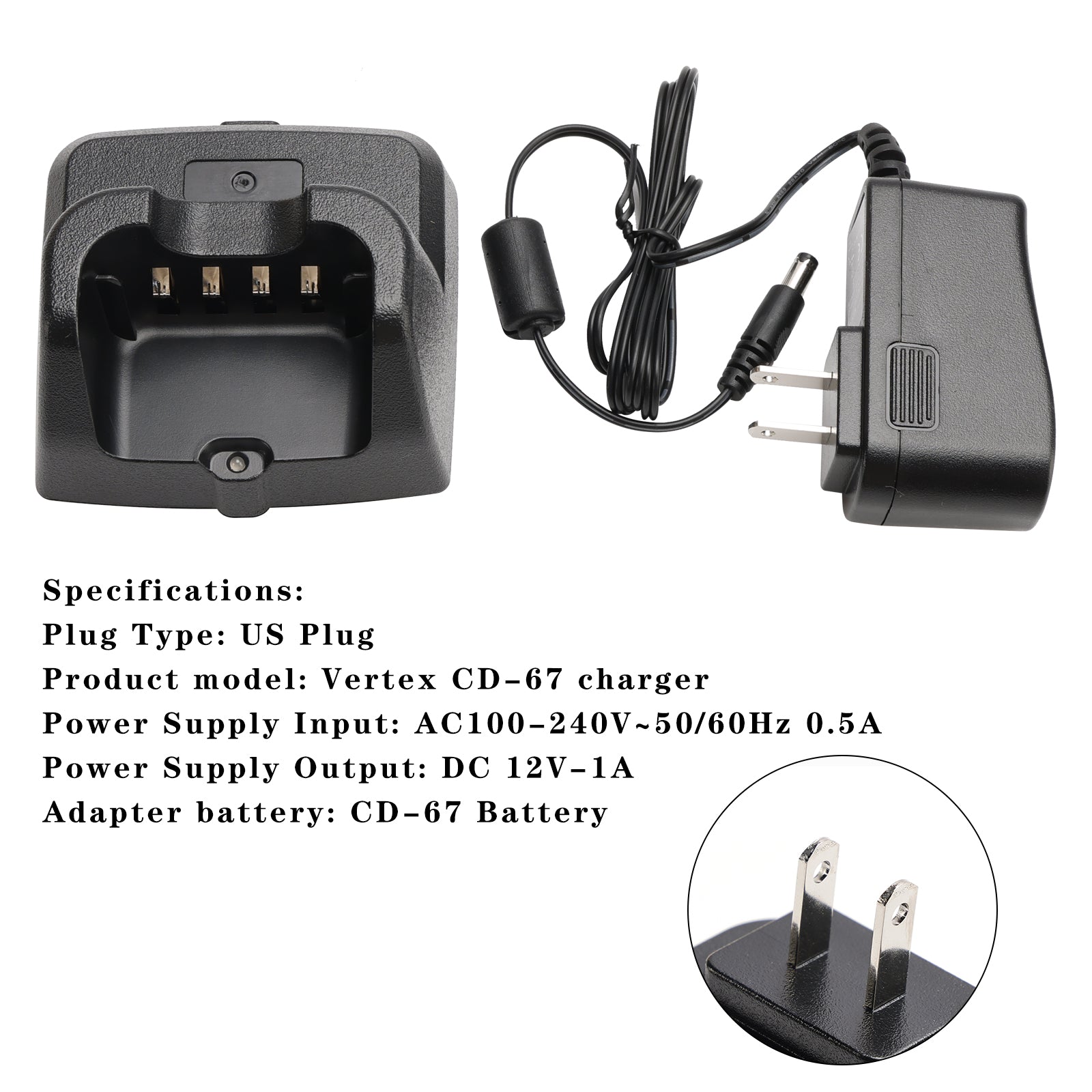 CD-67 Fast Rapid Dock Charger for Vertex EVX-Z61 EVX-Z62 EVX-C71 EVX-C79 VZ-D281